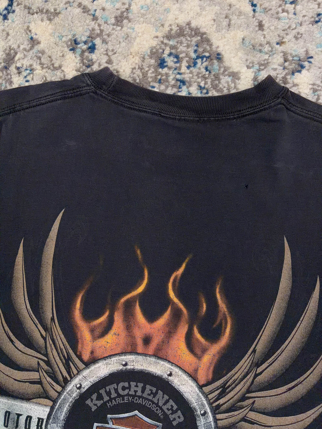 Harley Davidson Flaming Skull Graphic T-Shirt Size Medium