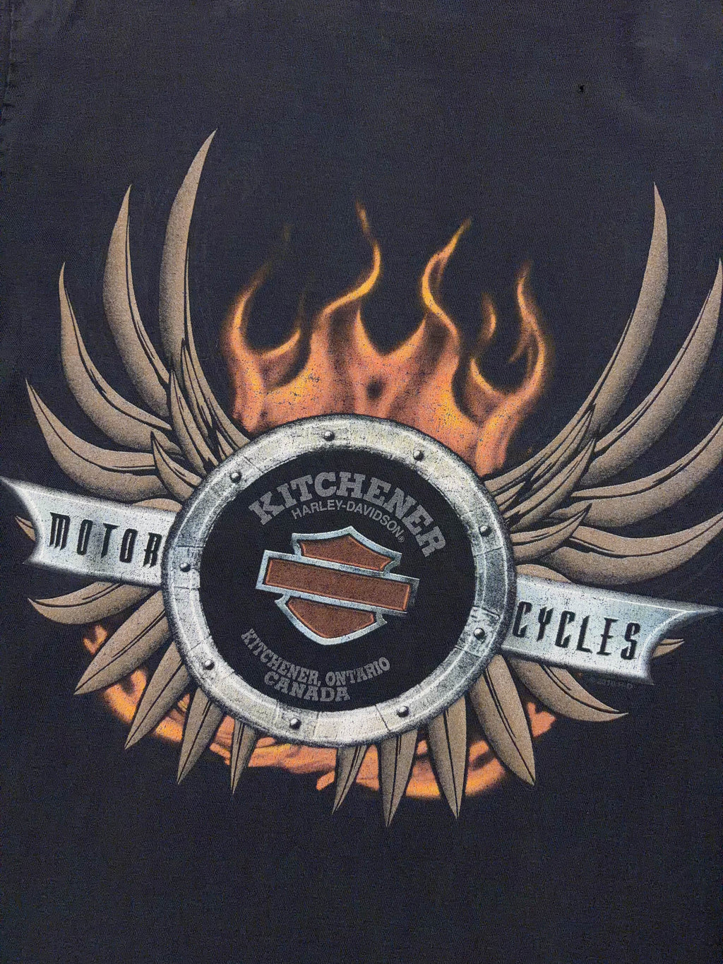 Harley Davidson Flaming Skull Graphic T-Shirt Size Medium
