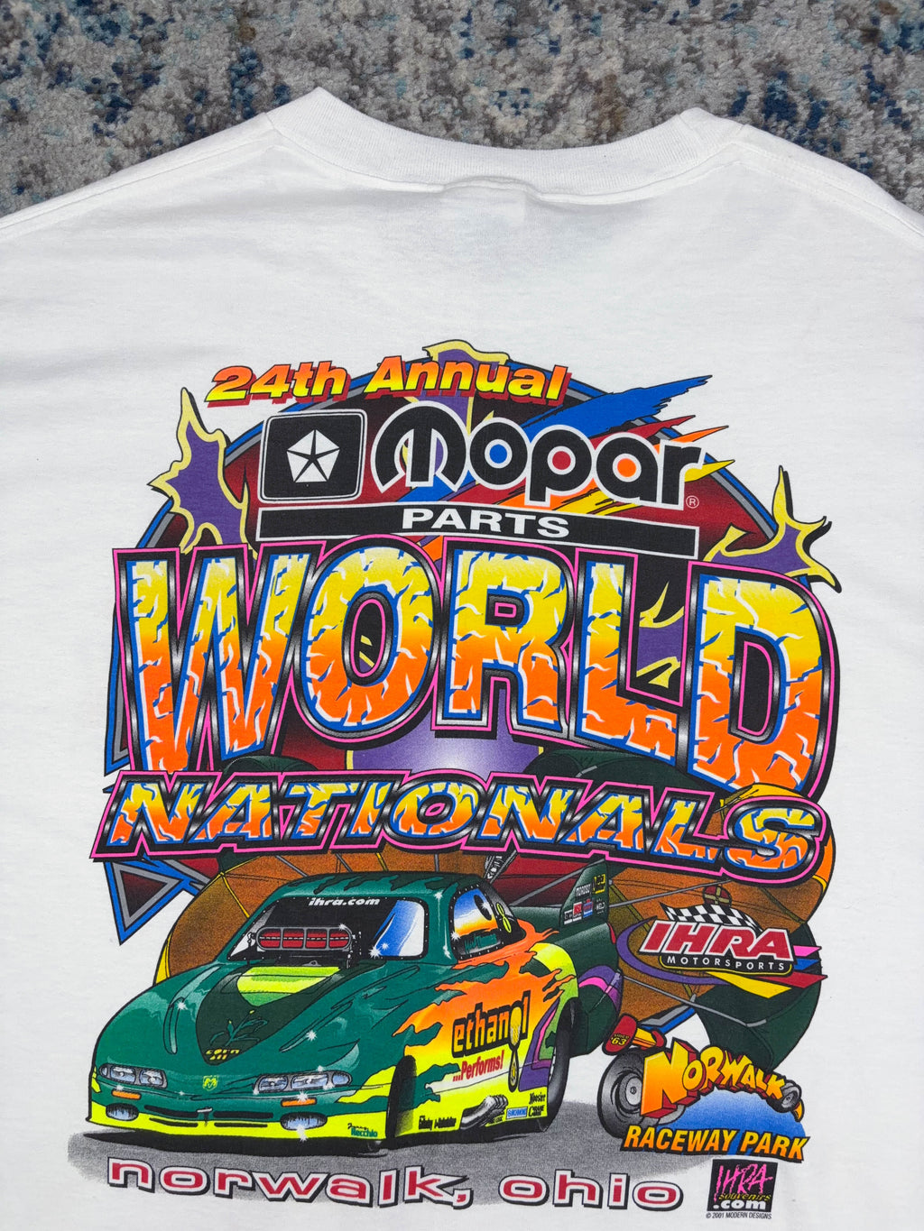 Vintage 2001 Norwalk World Nationals Drag Race Graphic T-Shirt Size 2XL