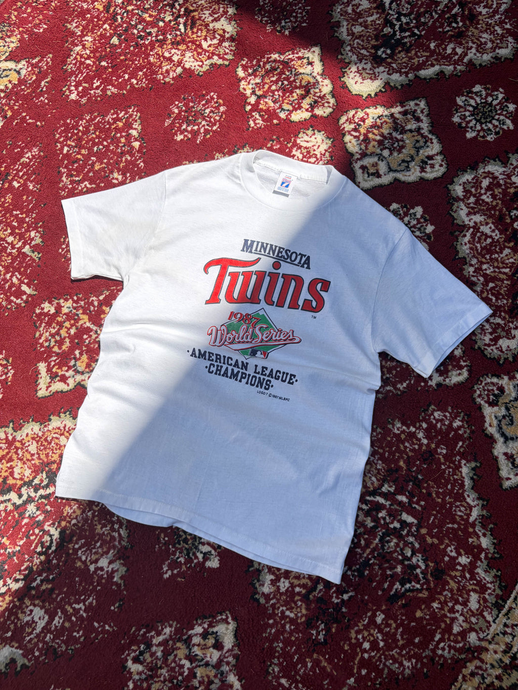 Vintage 1987 Minnesota Twins MLB American League Champs T-Shirt Size Large