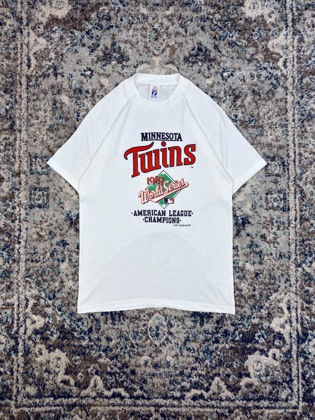 Vintage 1987 Minnesota Twins MLB American League Champs T-Shirt Size Large