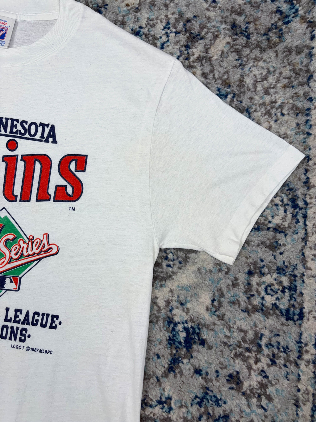 Vintage 1987 Minnesota Twins MLB American League Champs T-Shirt Size Large