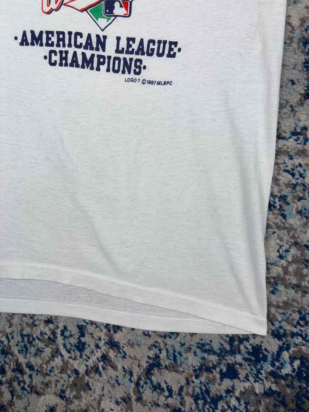 Vintage 1987 Minnesota Twins MLB American League Champs T-Shirt Size Large
