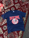 Vintage 90s New York Yankees MLB Spellout Logo T-Shirt Size Large