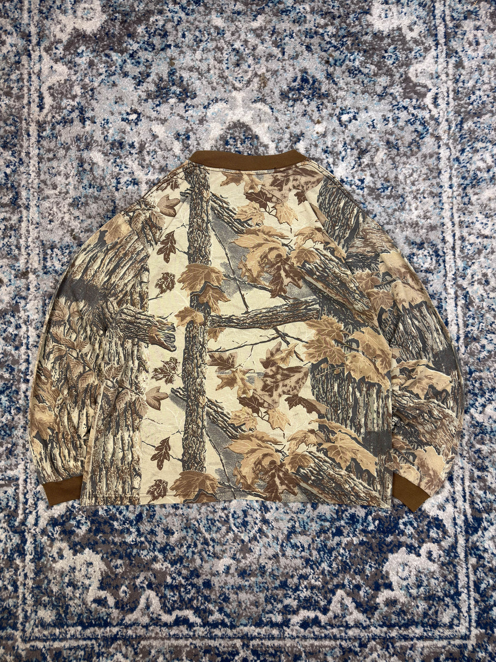 Vintage Realtree Timber Camo Long Sleeve Hunting T-Shirt Size Large