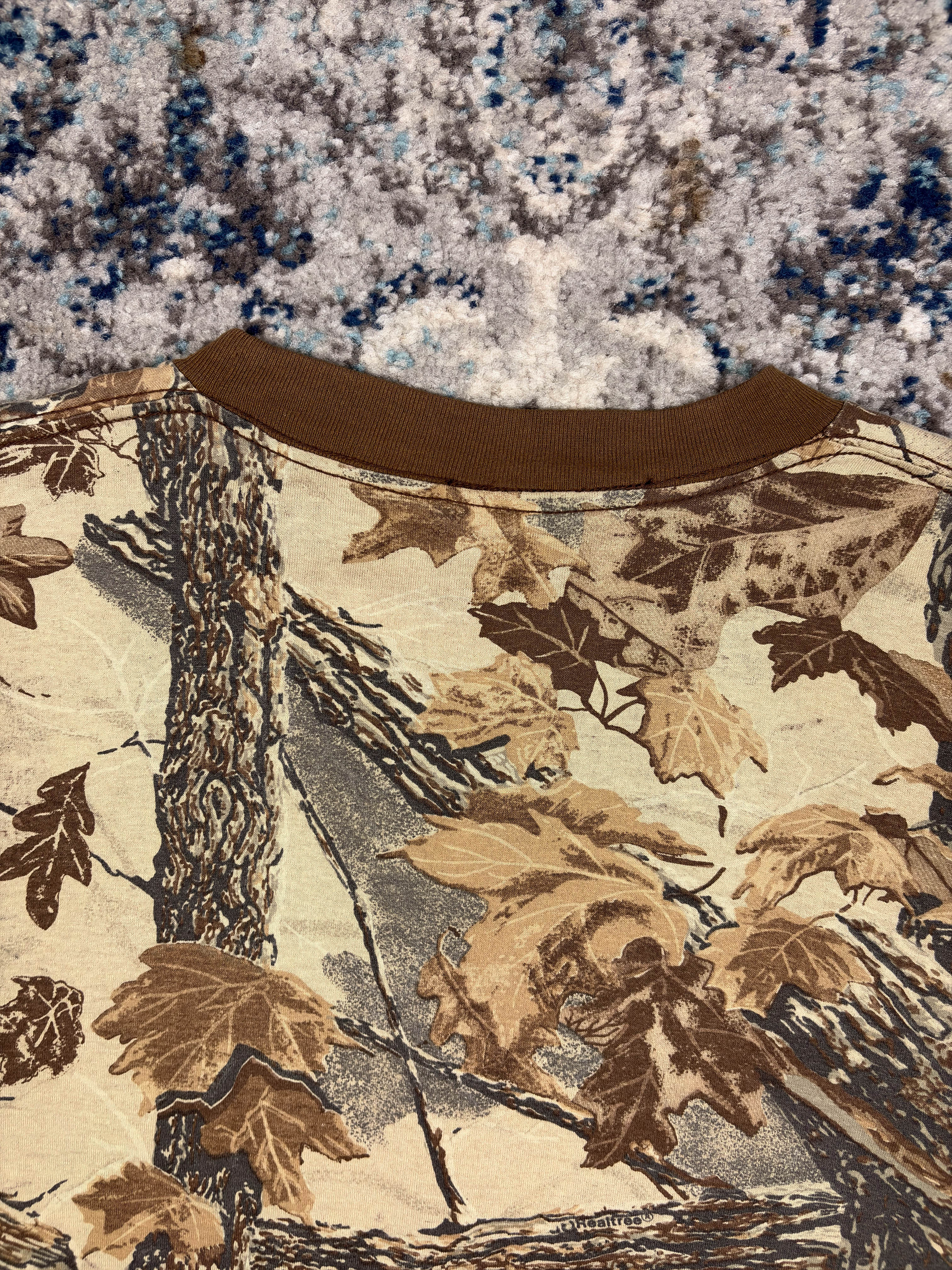 Vintage Realtree Timber Camo Long Sleeve Hunting T-Shirt Size Large