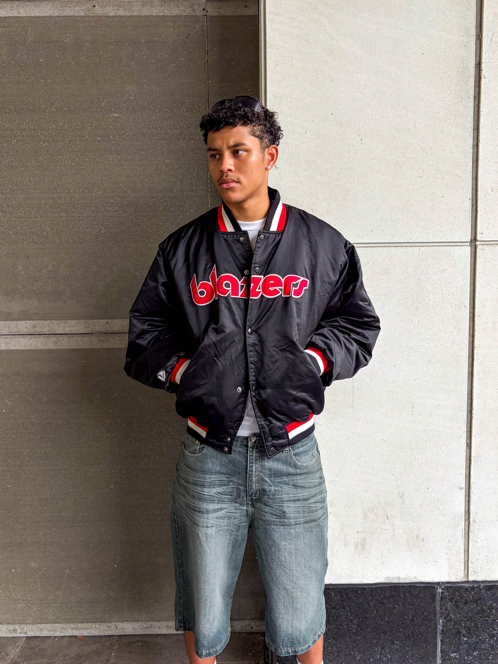 Vintage Portland Trail Blazers NBA Satin Bomber Jacket Size 2XL
