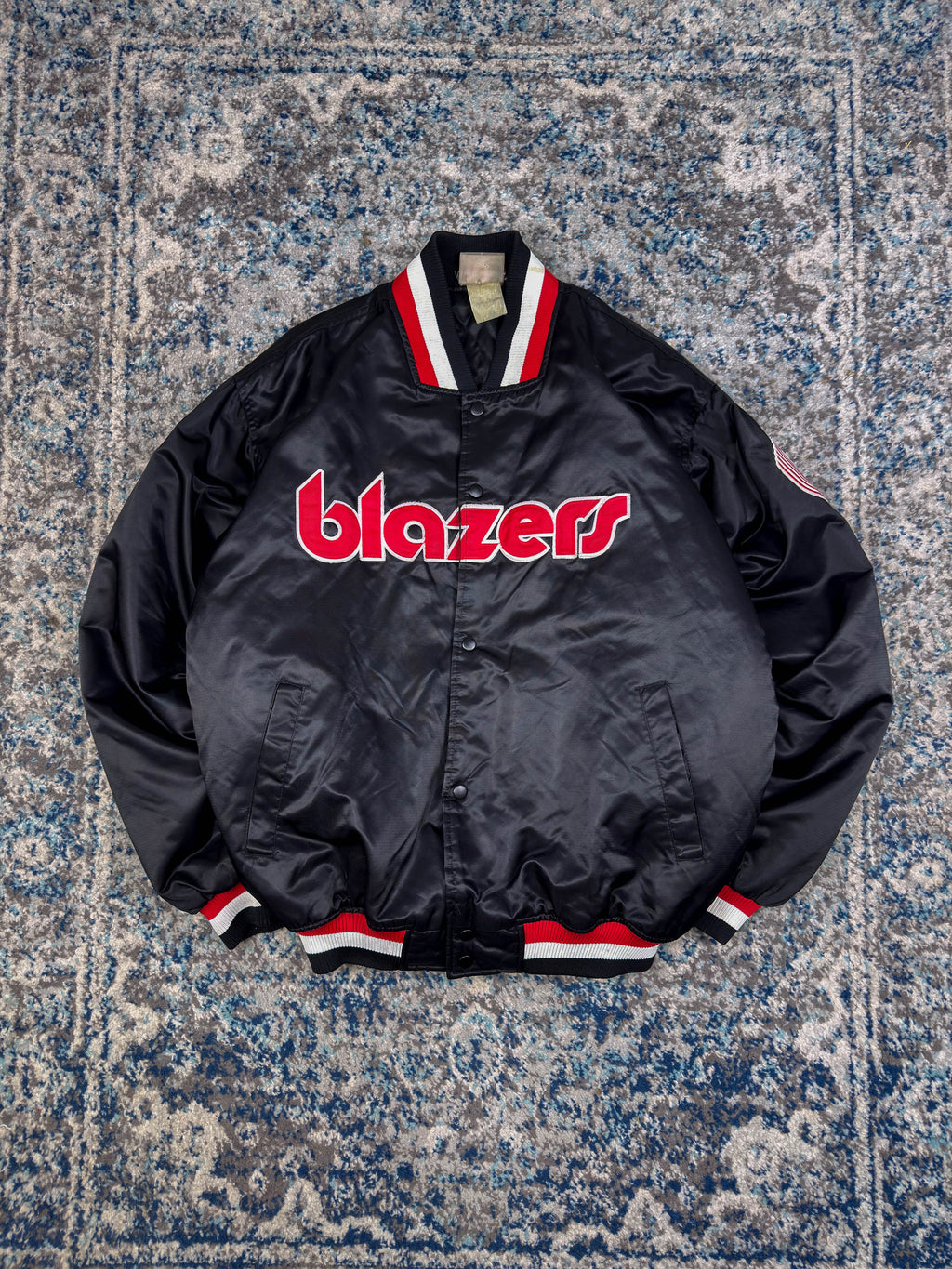 Vintage Portland Trail Blazers NBA Satin Bomber Jacket Size 2XL