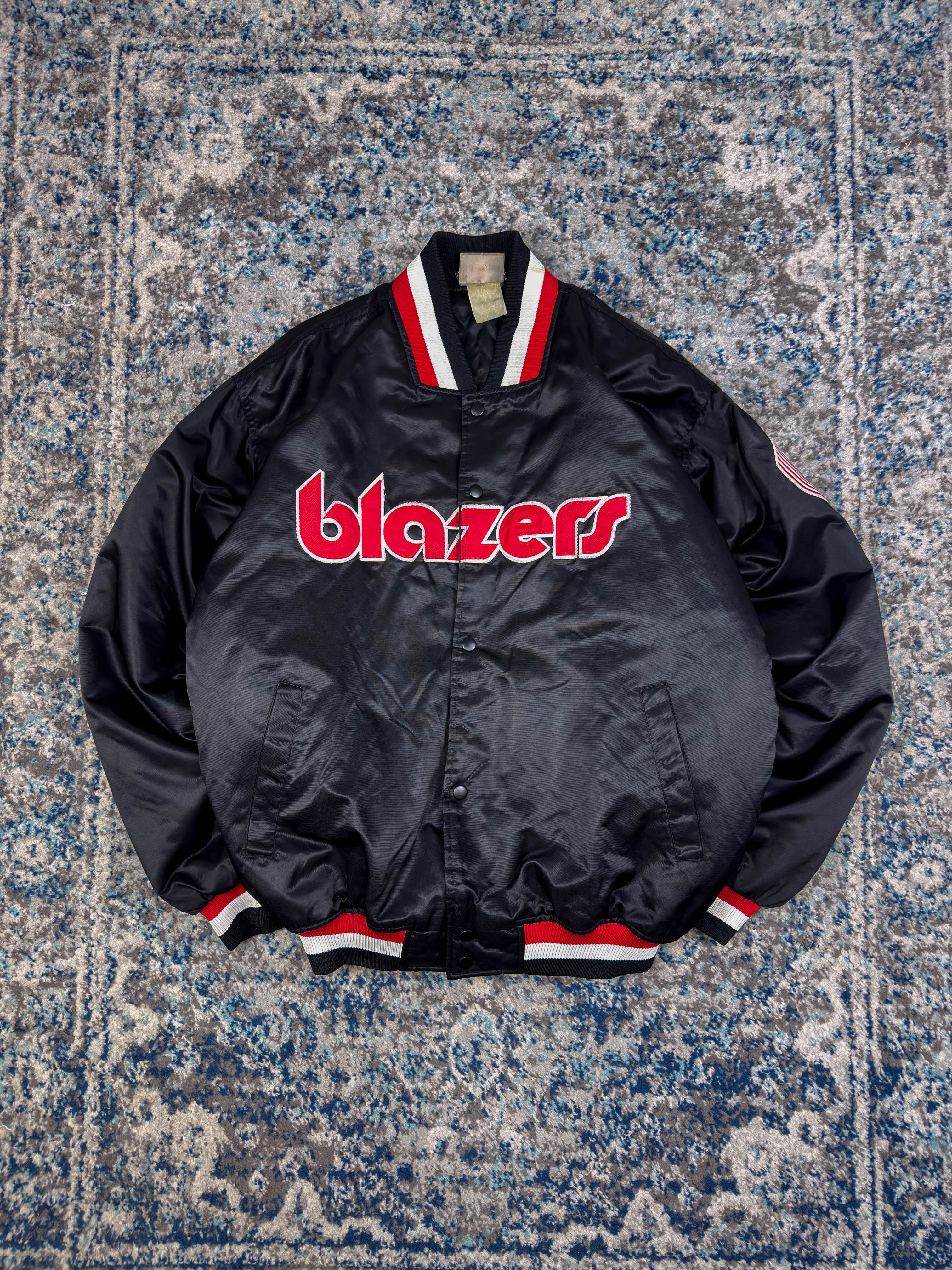 Vintage Portland Trail Blazers NBA Satin Bomber Jacket Size 2XL