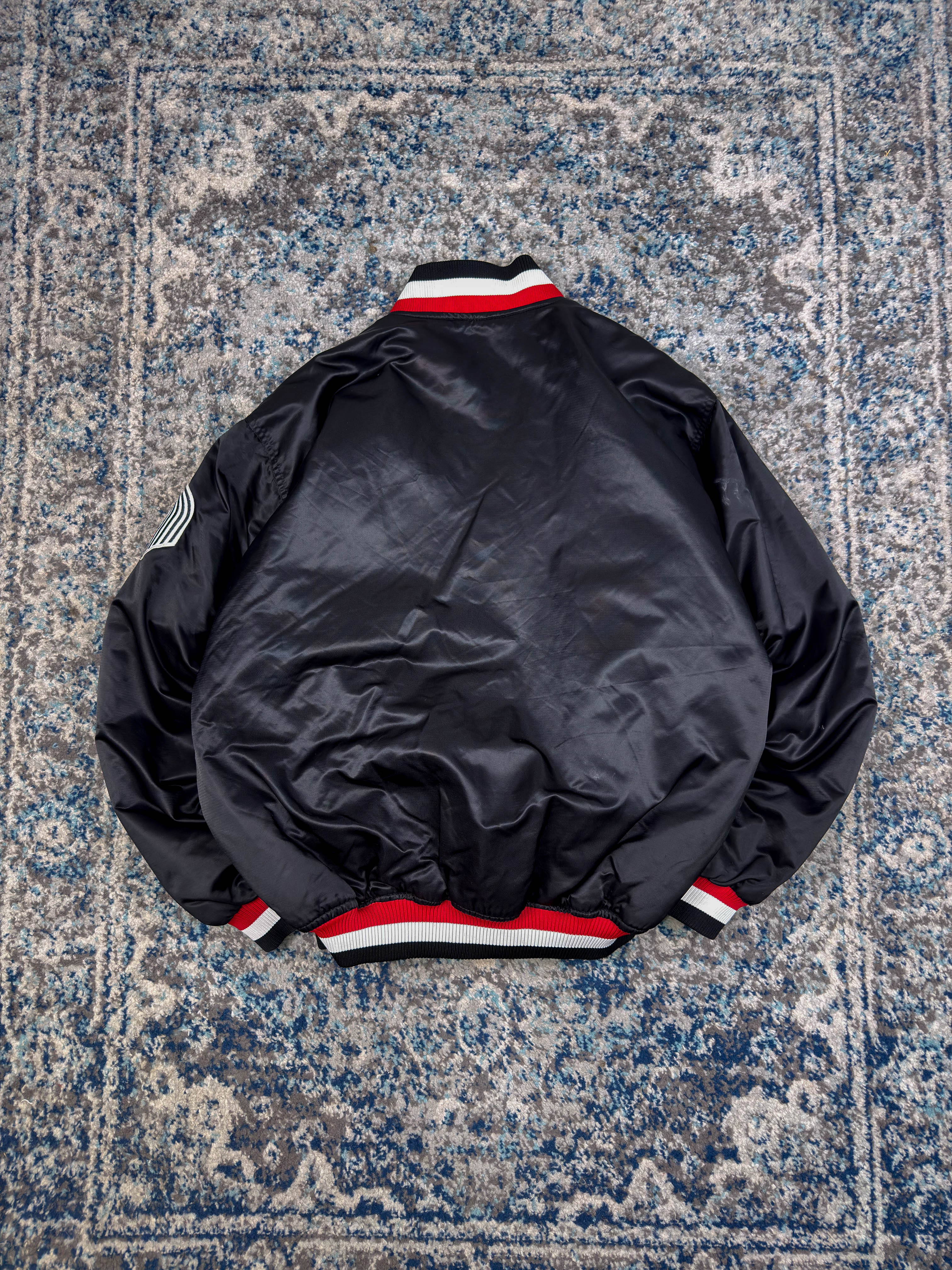 Vintage Portland Trail Blazers NBA Satin Bomber Jacket Size 2XL