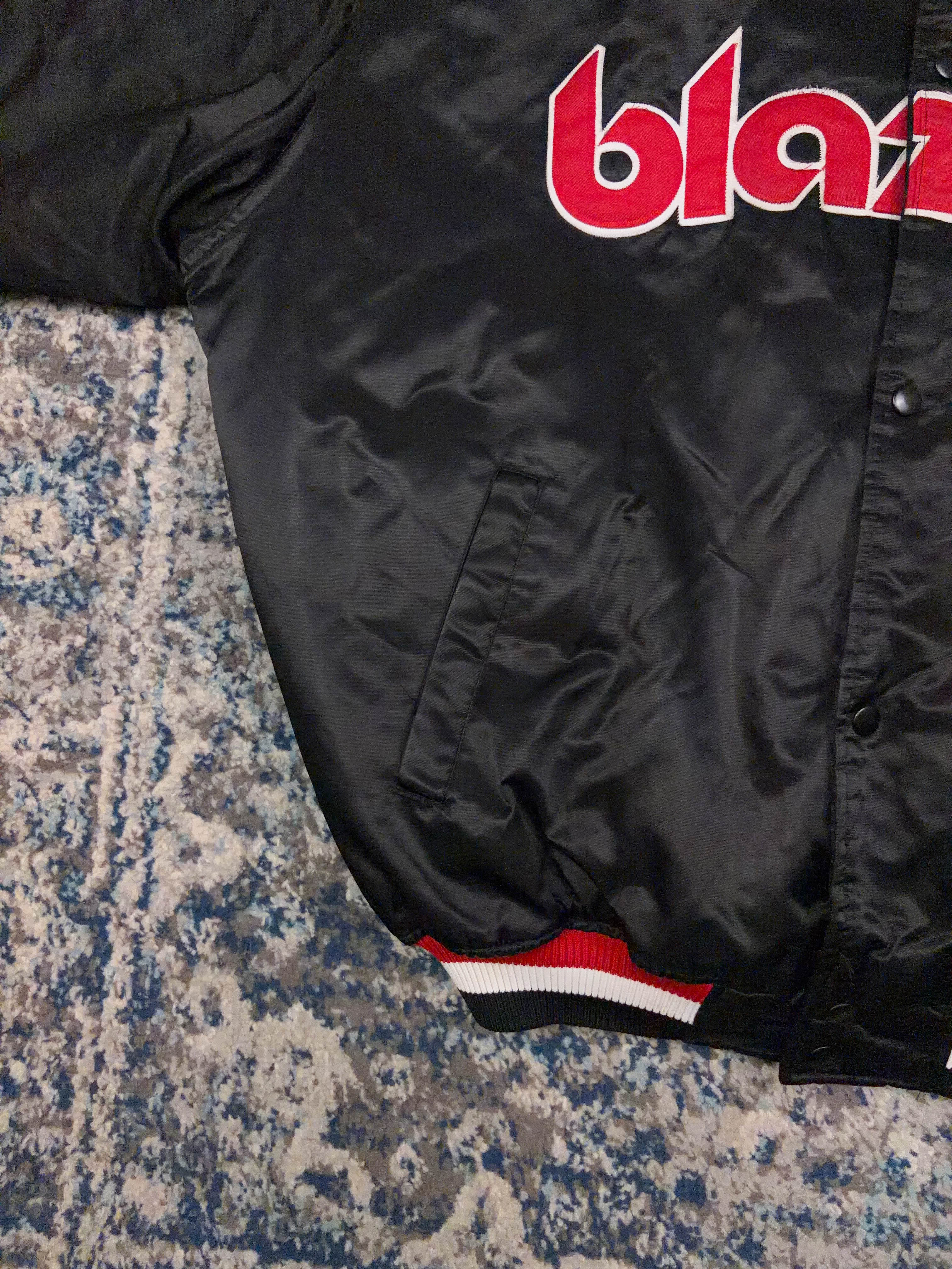 Vintage Portland Trail Blazers NBA Satin Bomber Jacket Size 2XL