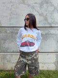 Vintage 80s/90s Porsche 930 Arc Spellout Graphic Sweatshirt Size YOUTH Large