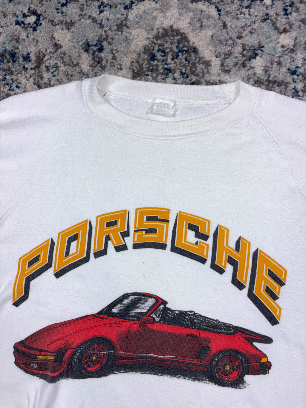Vintage 80s/90s Porsche 930 Arc Spellout Graphic Sweatshirt Size YOUTH Large