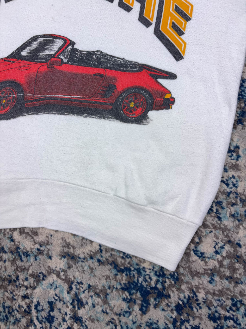 Vintage 80s/90s Porsche 930 Arc Spellout Graphic Sweatshirt Size YOUTH Large