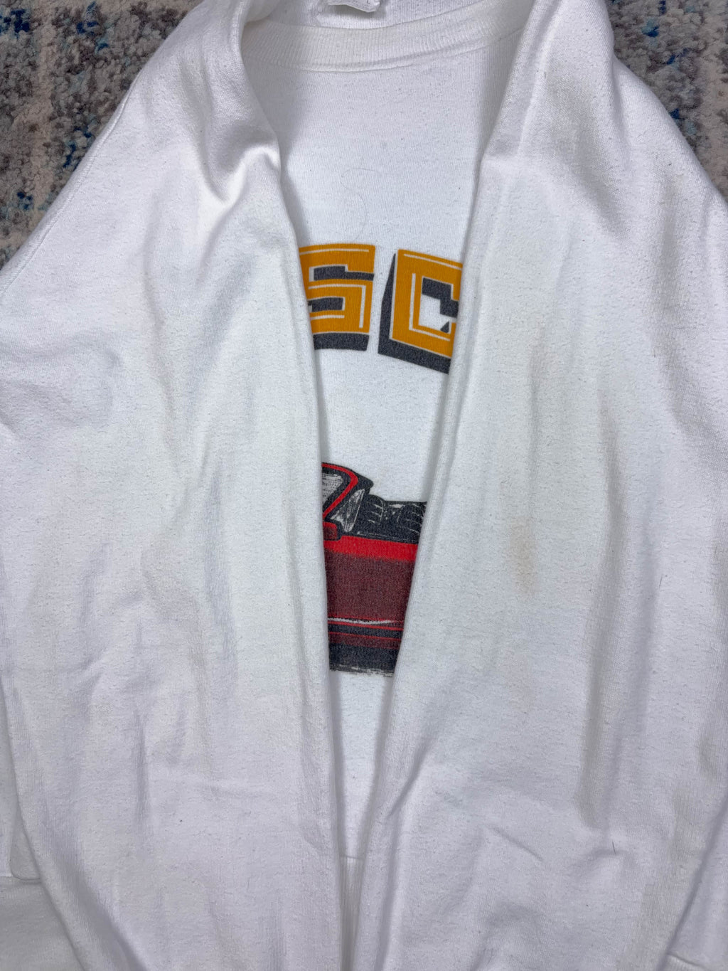 Vintage 80s/90s Porsche 930 Arc Spellout Graphic Sweatshirt Size YOUTH Large