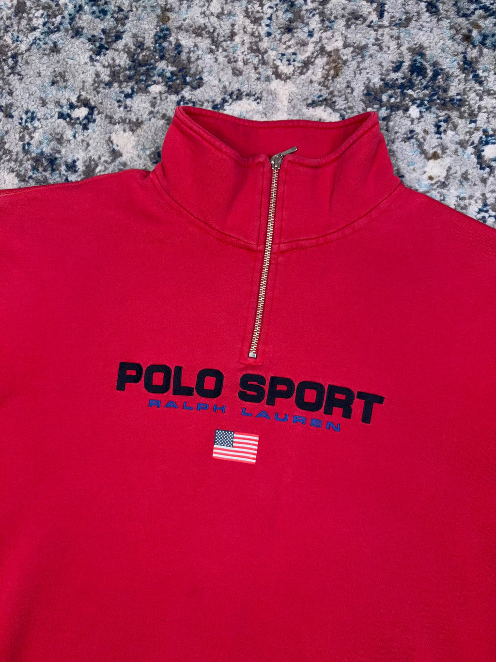 Vintage Polo Sport Ralph Lauren Embroidered Logo 1/4 Zip Sweatshirt Size XL