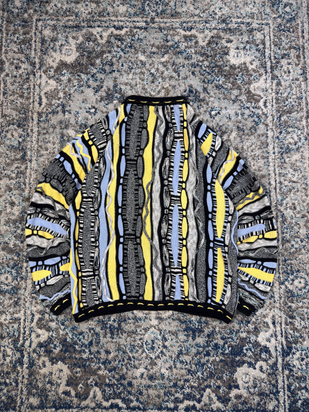 Vintage Bergati 3D Knit Abstract Patter Knit Sweater Size XL