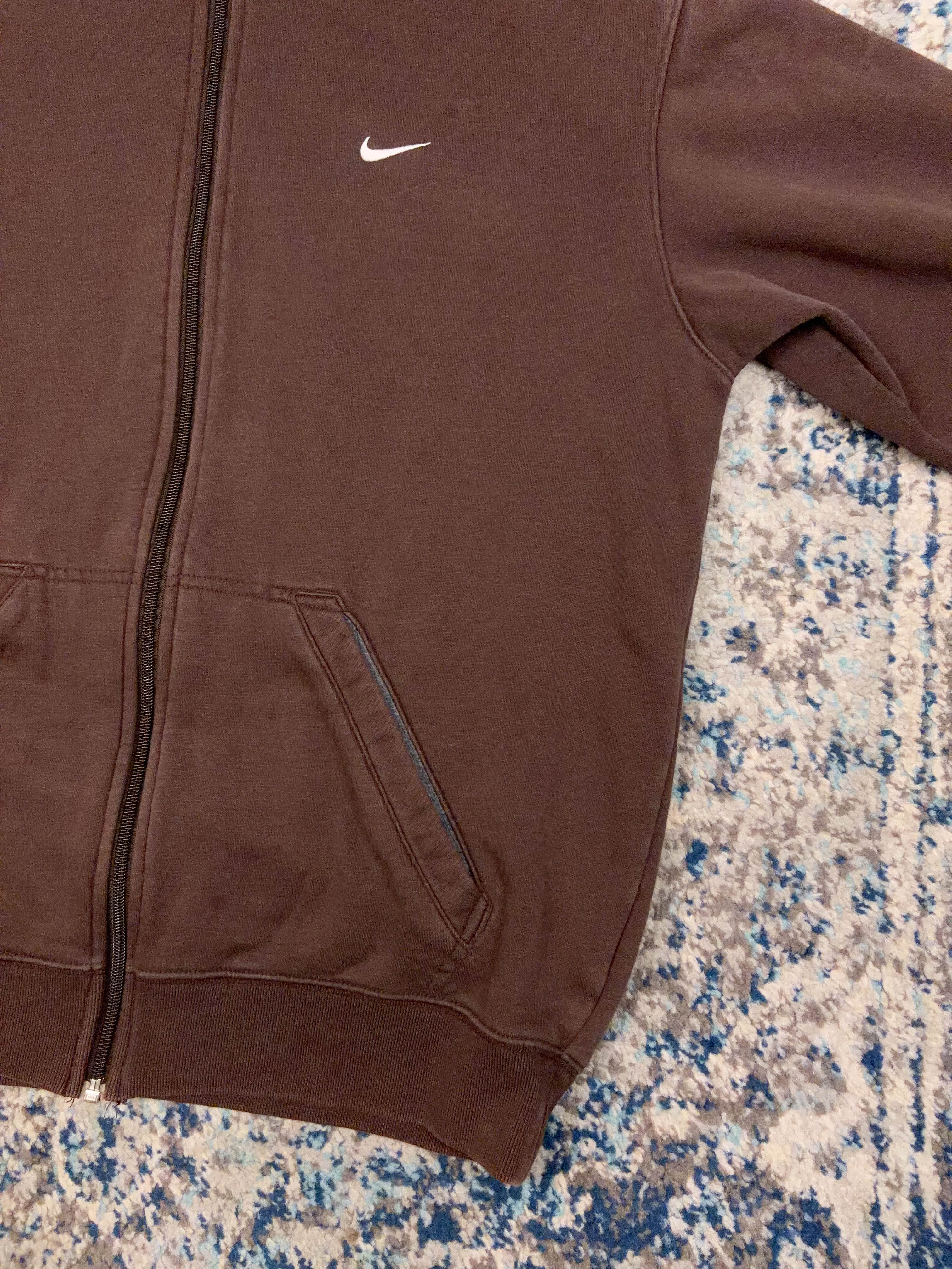 Vintage Nike Embroidered Mini Swoosh Full Zip Sweatshirt Size Medium