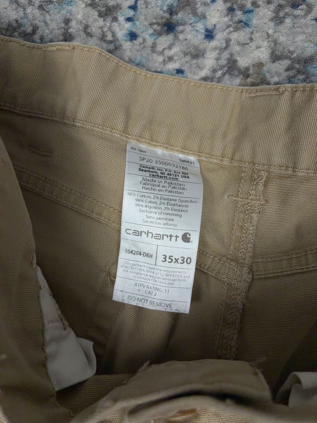 Vintage Carhartt FR Canvas Workwear Five Pocket Pants Size 35