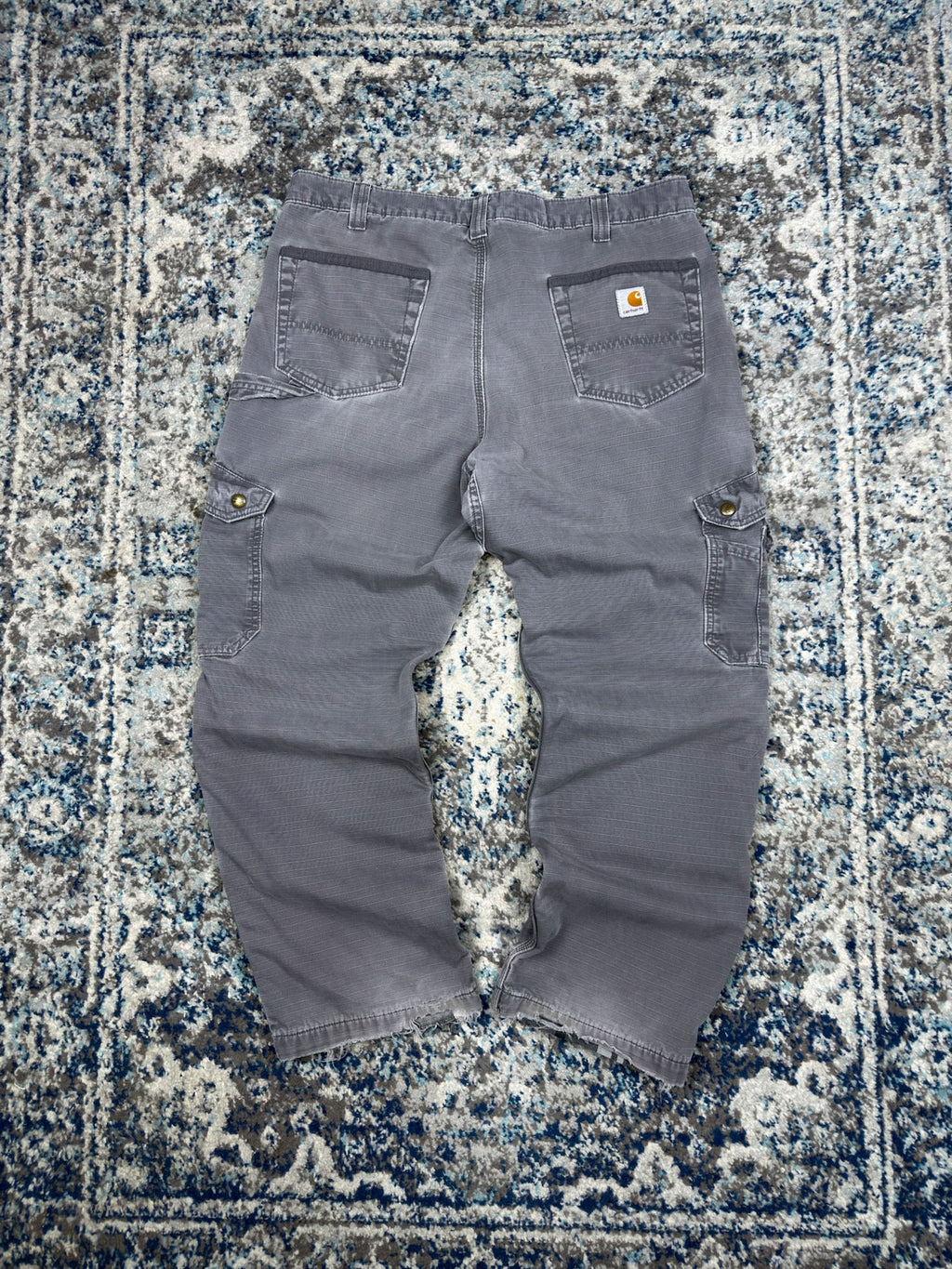 Vintage Carhartt Plaid Lined Ripstop Canvas Cargo Pants Size 37
