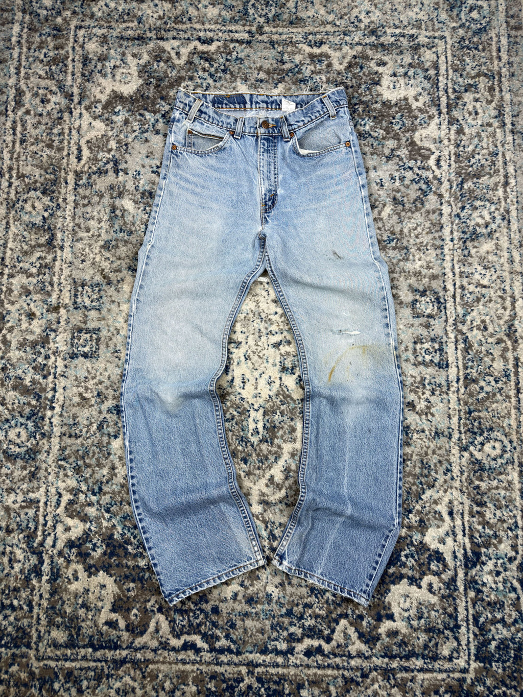 Vintage 90s Levis 517 Orange Tab Boot Cut Light Wash Denim Pants Size 30