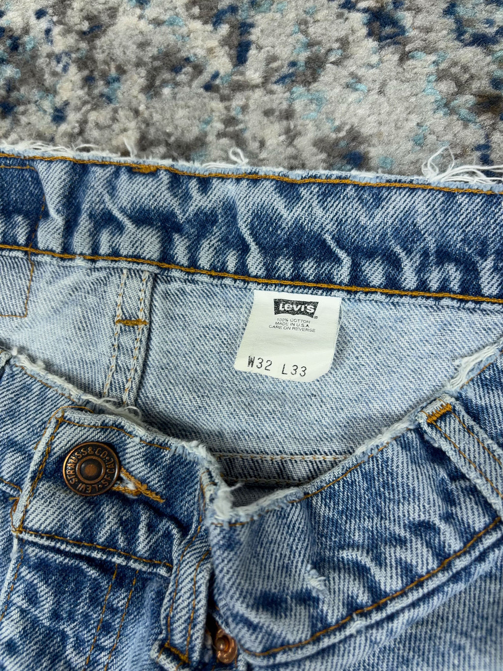 Vintage 90s Levis 517 Orange Tab Boot Cut Light Wash Denim Pants Size 30