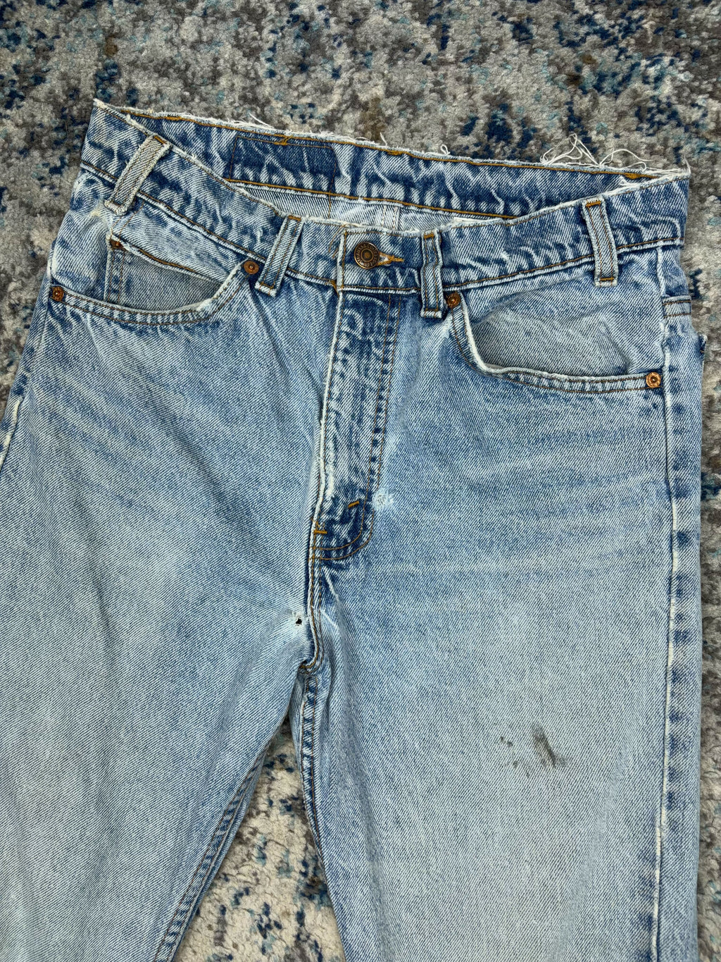 Vintage 90s Levis 517 Orange Tab Boot Cut Light Wash Denim Pants Size 30