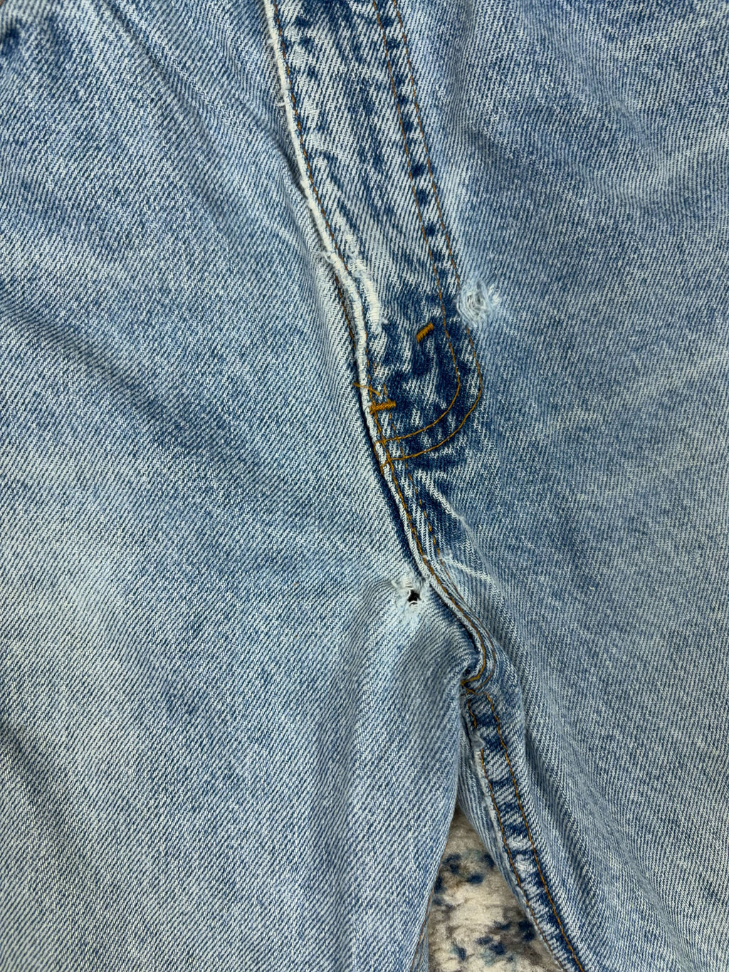 Vintage 90s Levis 517 Orange Tab Boot Cut Light Wash Denim Pants Size 30