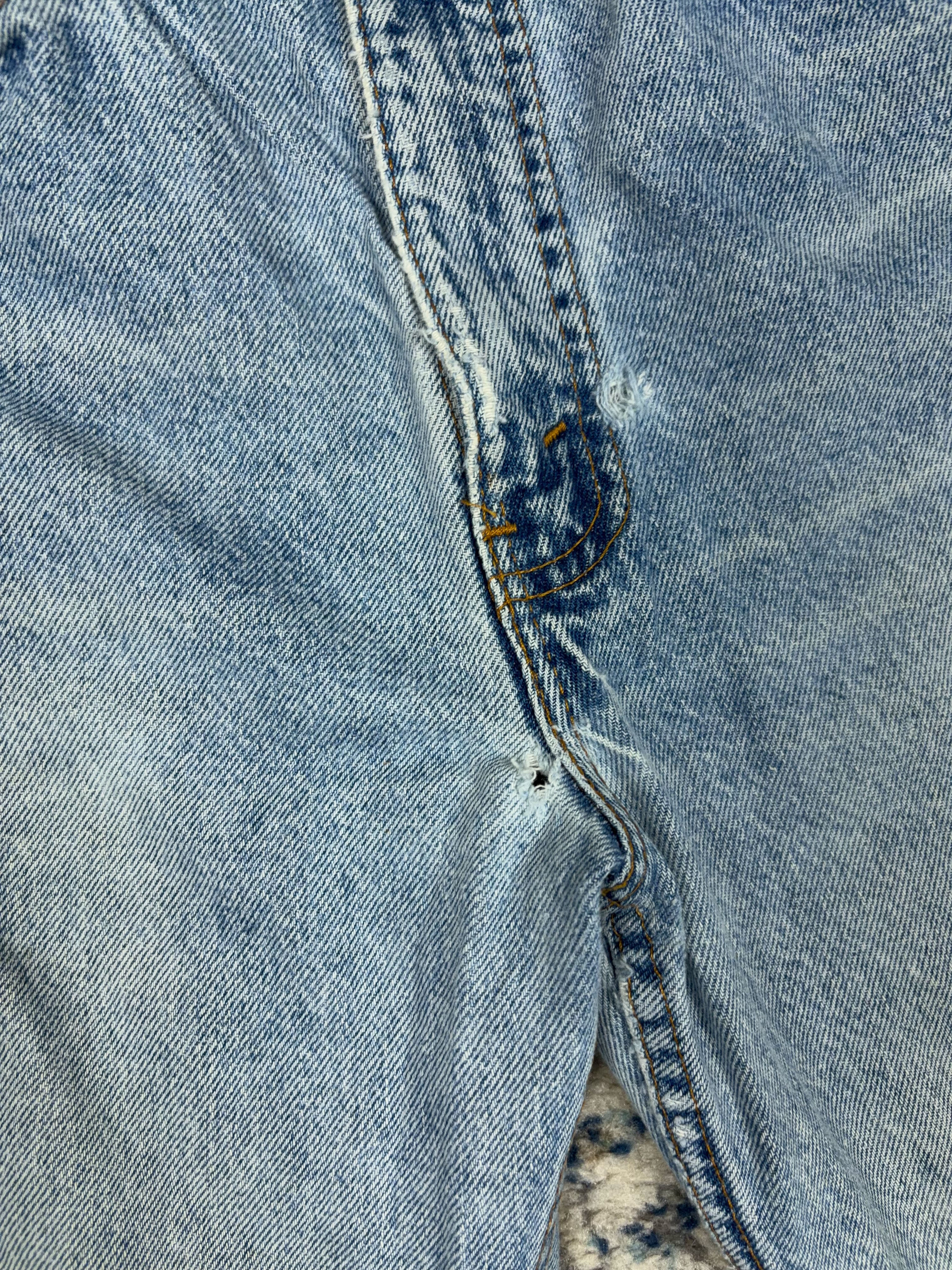 Vintage 90s Levis 517 Orange Tab Boot Cut Light Wash Denim Pants Size 30