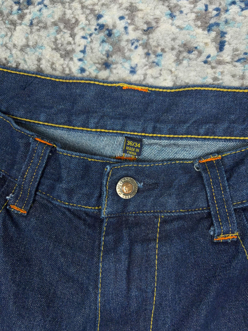 Vintage Y2K Kani Gold Embroidered Logo Graffiti Pocket Pants Size 36