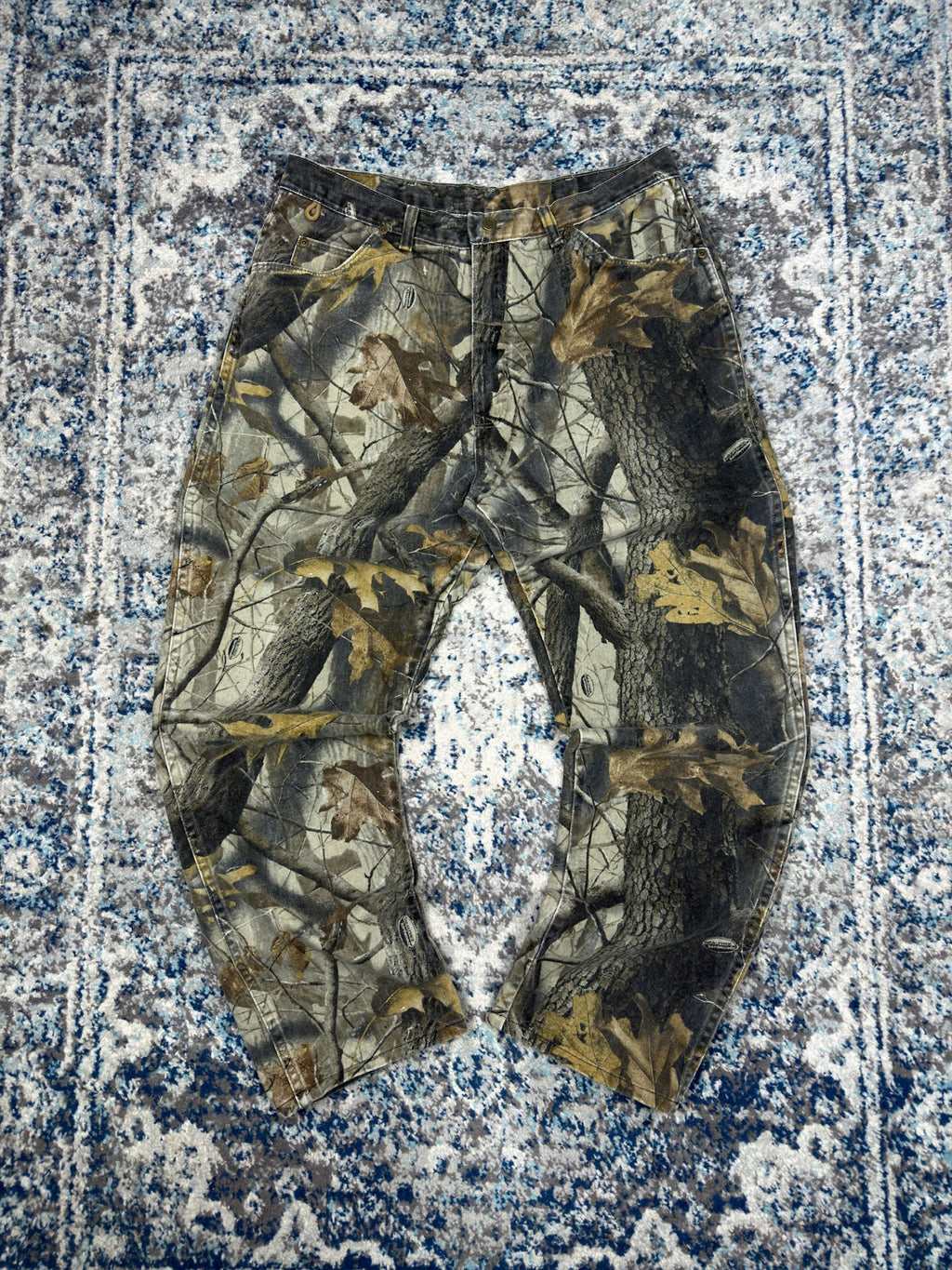 Vintage Wrangler Rugged Wear Realtree Hardwoods Camo Pants Size 35