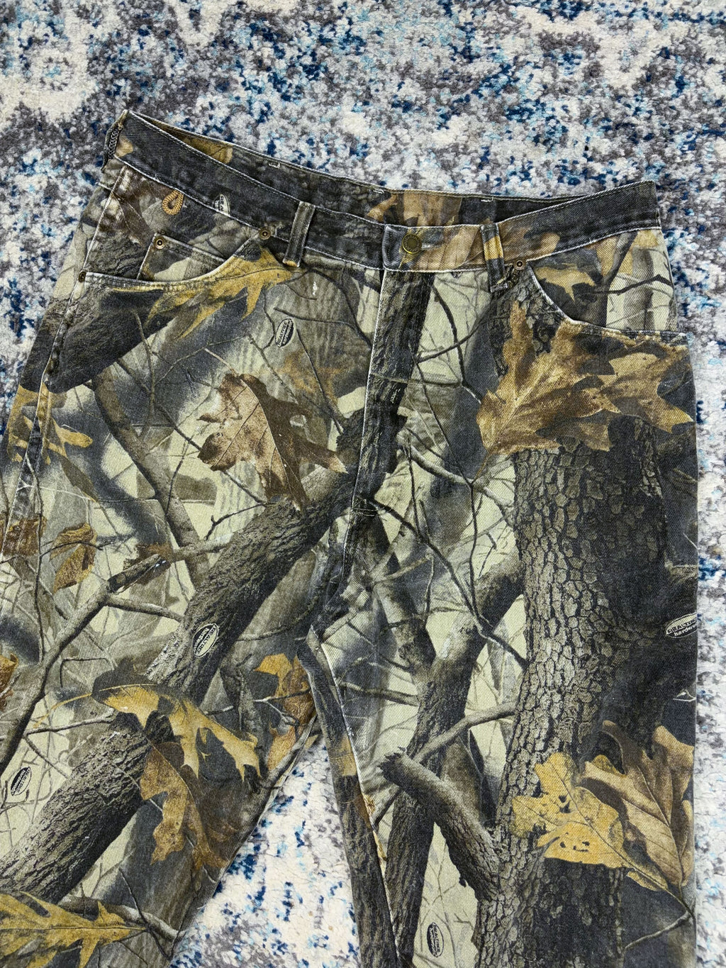 Vintage Wrangler Rugged Wear Realtree Hardwoods Camo Pants Size 35