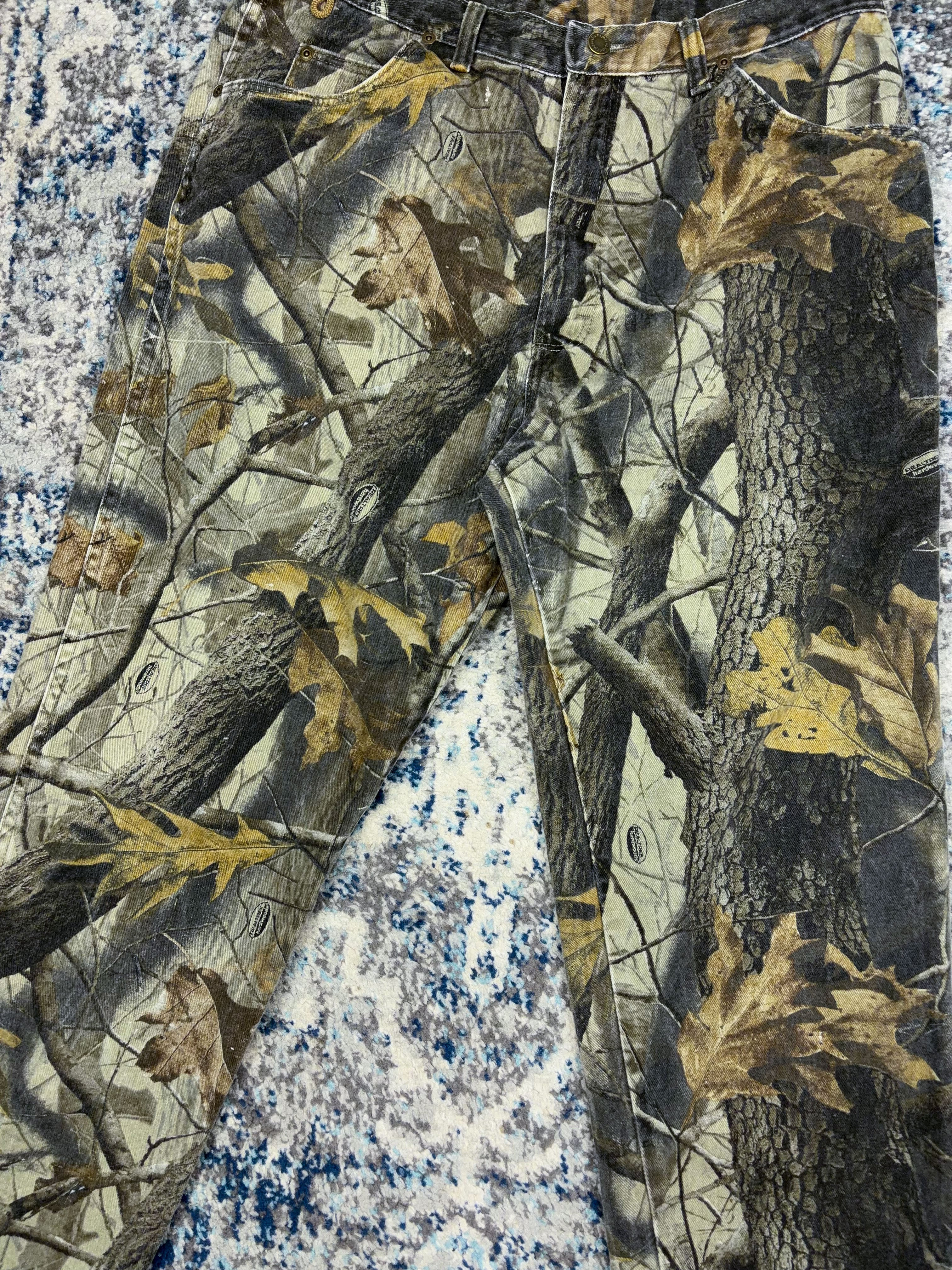 Vintage Wrangler Rugged Wear Realtree Hardwoods Camo Pants Size 35