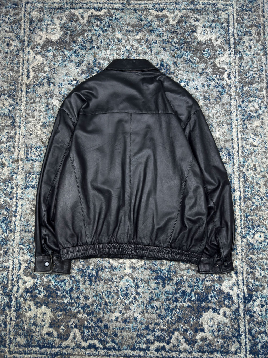 Roundtree & Yorke Lamb Skin Leather Bomber Jacket Size Large