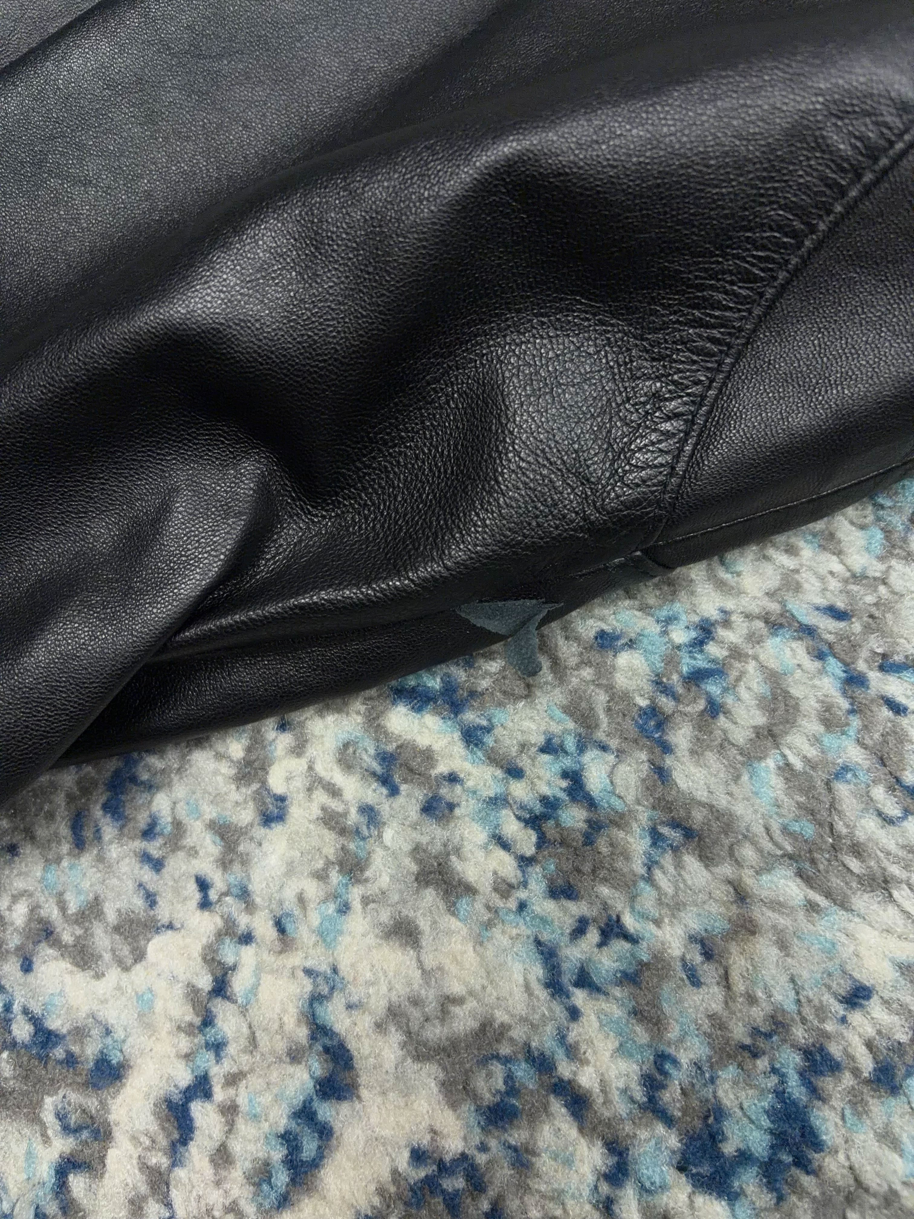 Roundtree & Yorke Lamb Skin Leather Bomber Jacket Size Large
