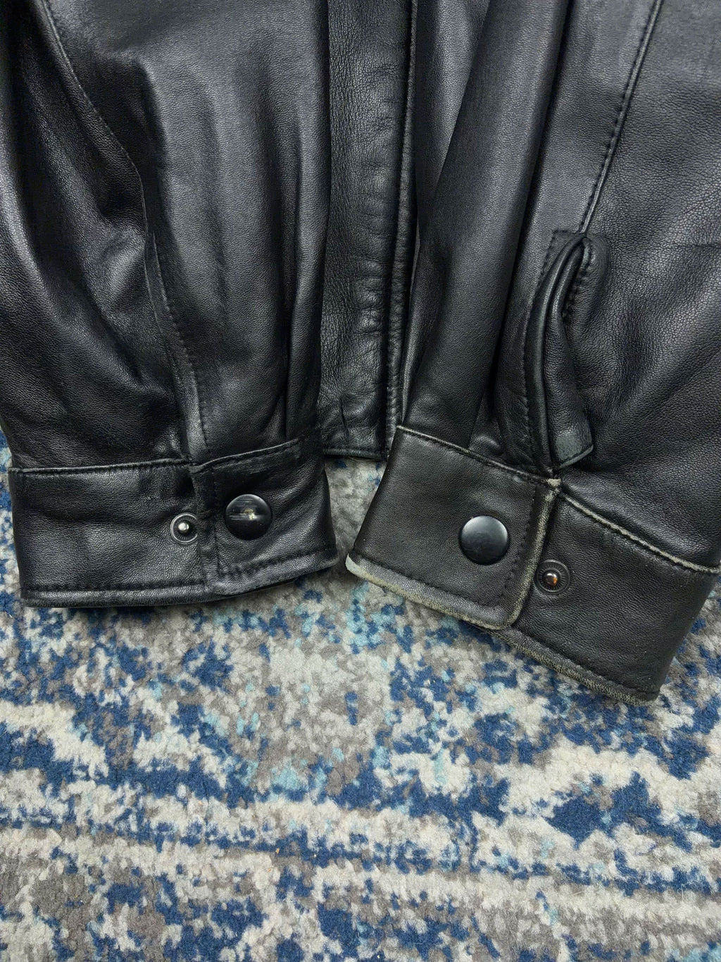 Roundtree & Yorke Lamb Skin Leather Bomber Jacket Size Large
