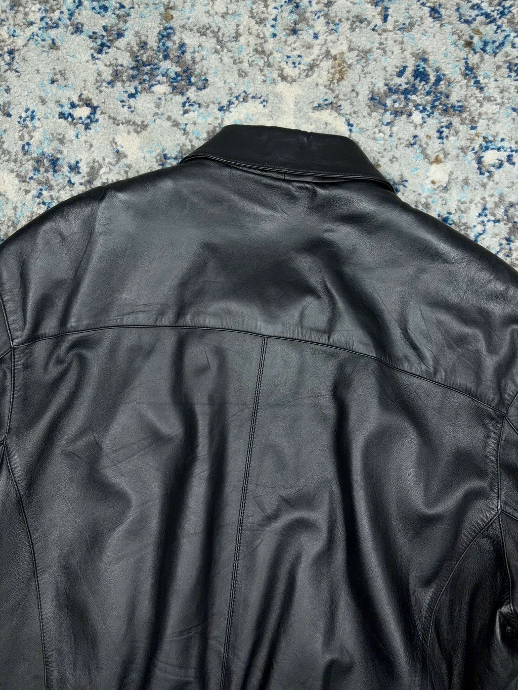 Roundtree & Yorke Lamb Skin Leather Bomber Jacket Size Large