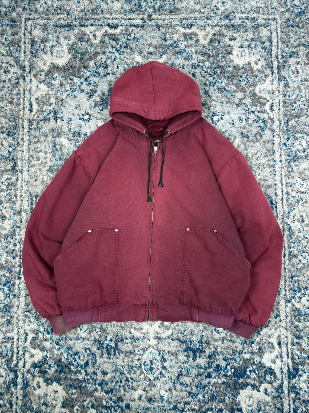 Vintage Hired Hand Thermal Lined Hooded Workwear Bomber Jacket Size XL