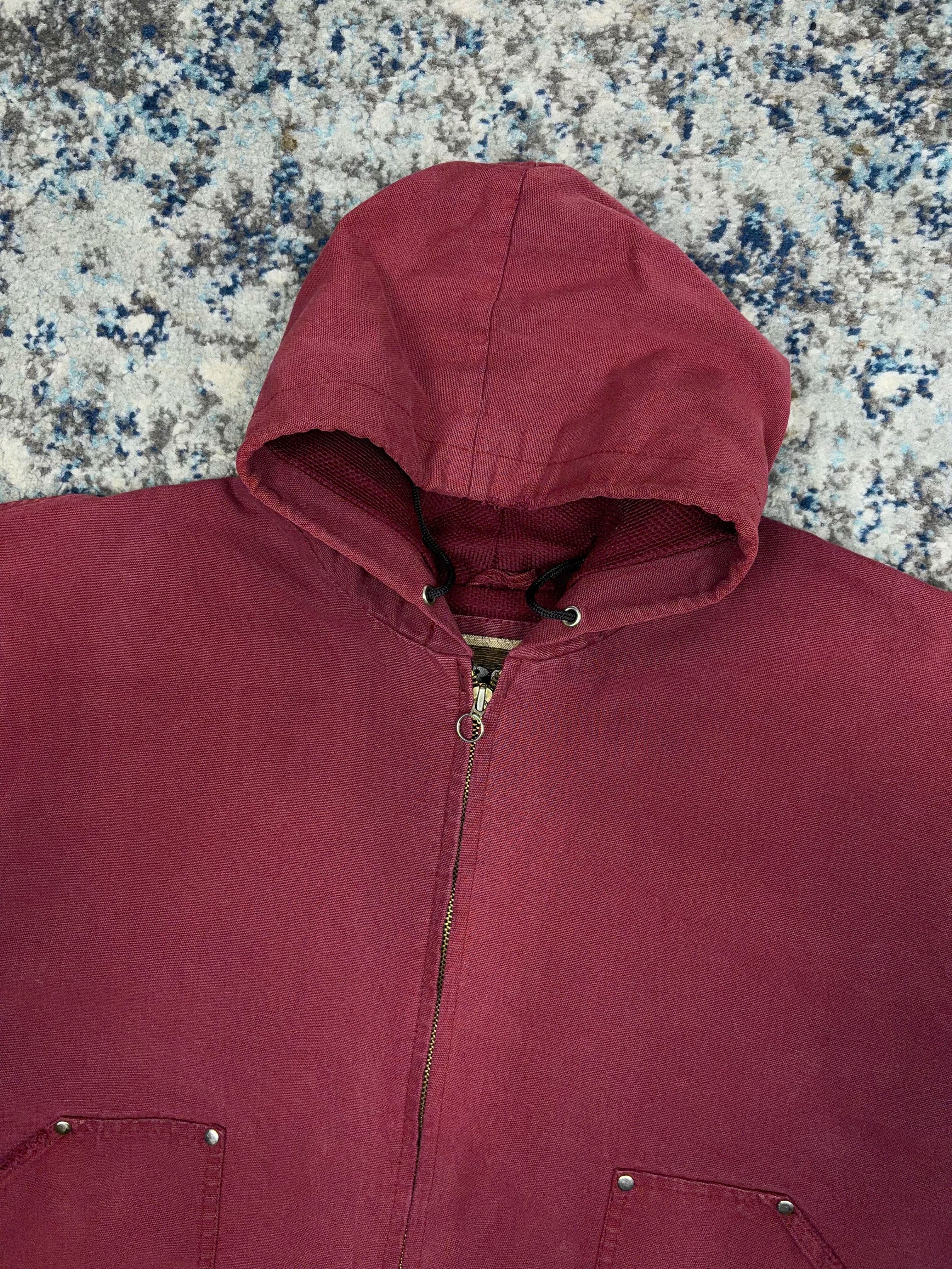 Vintage Hired Hand Thermal Lined Hooded Workwear Bomber Jacket Size XL