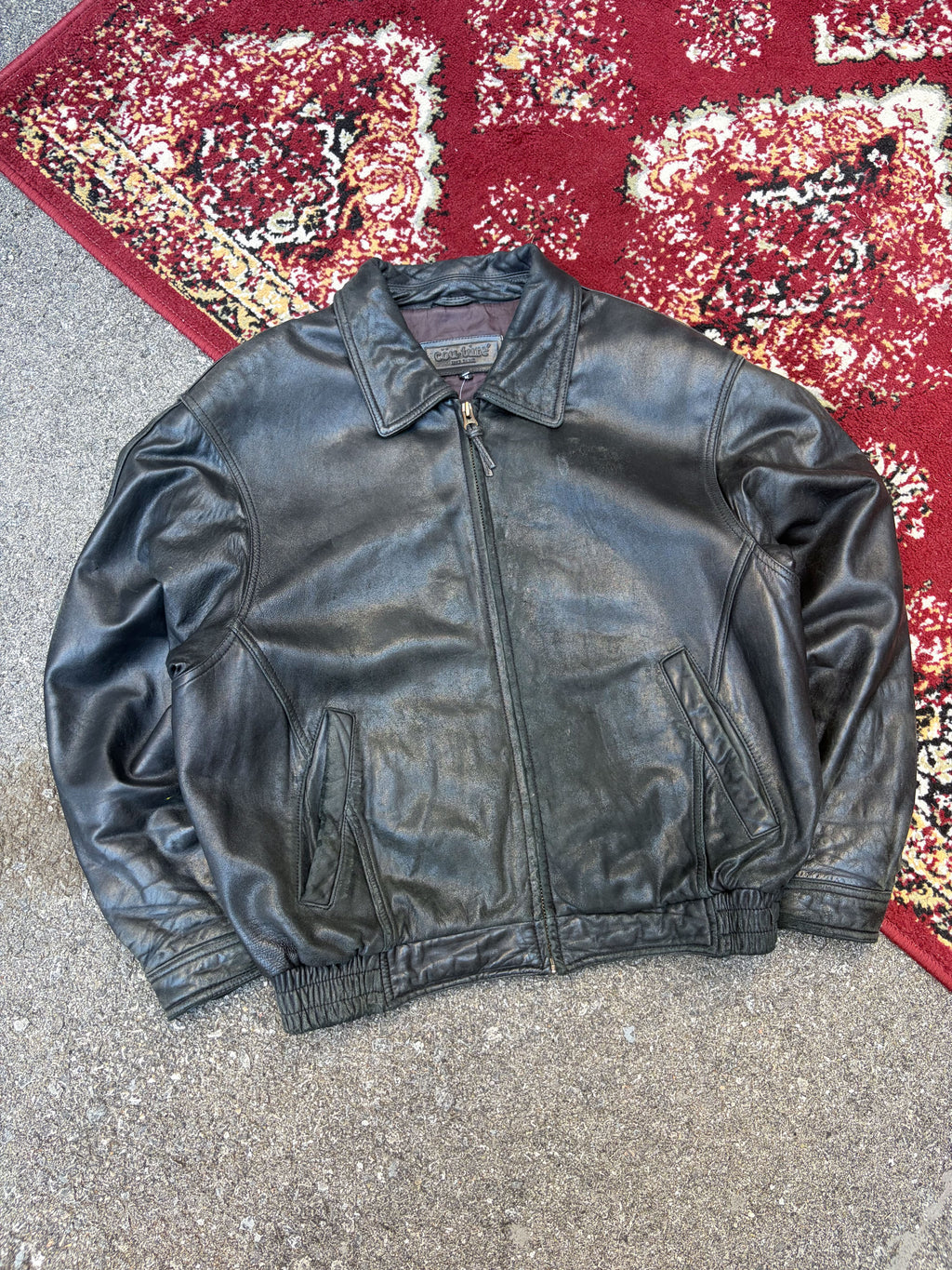 Vintage Couture By J. Park Lamb Leather Bomber Jacket Size Medium