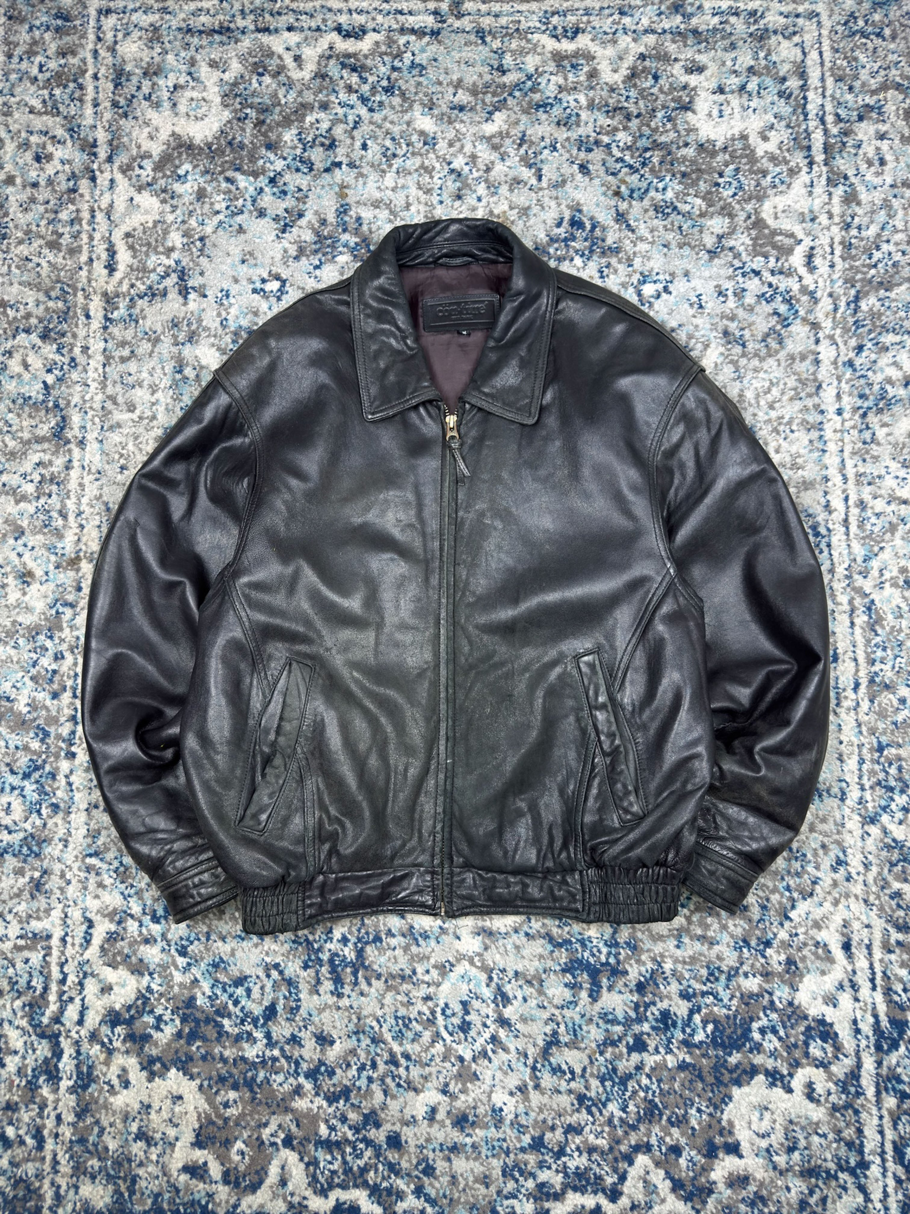 Vintage Couture By J. Park Lamb Leather Bomber Jacket Size Medium