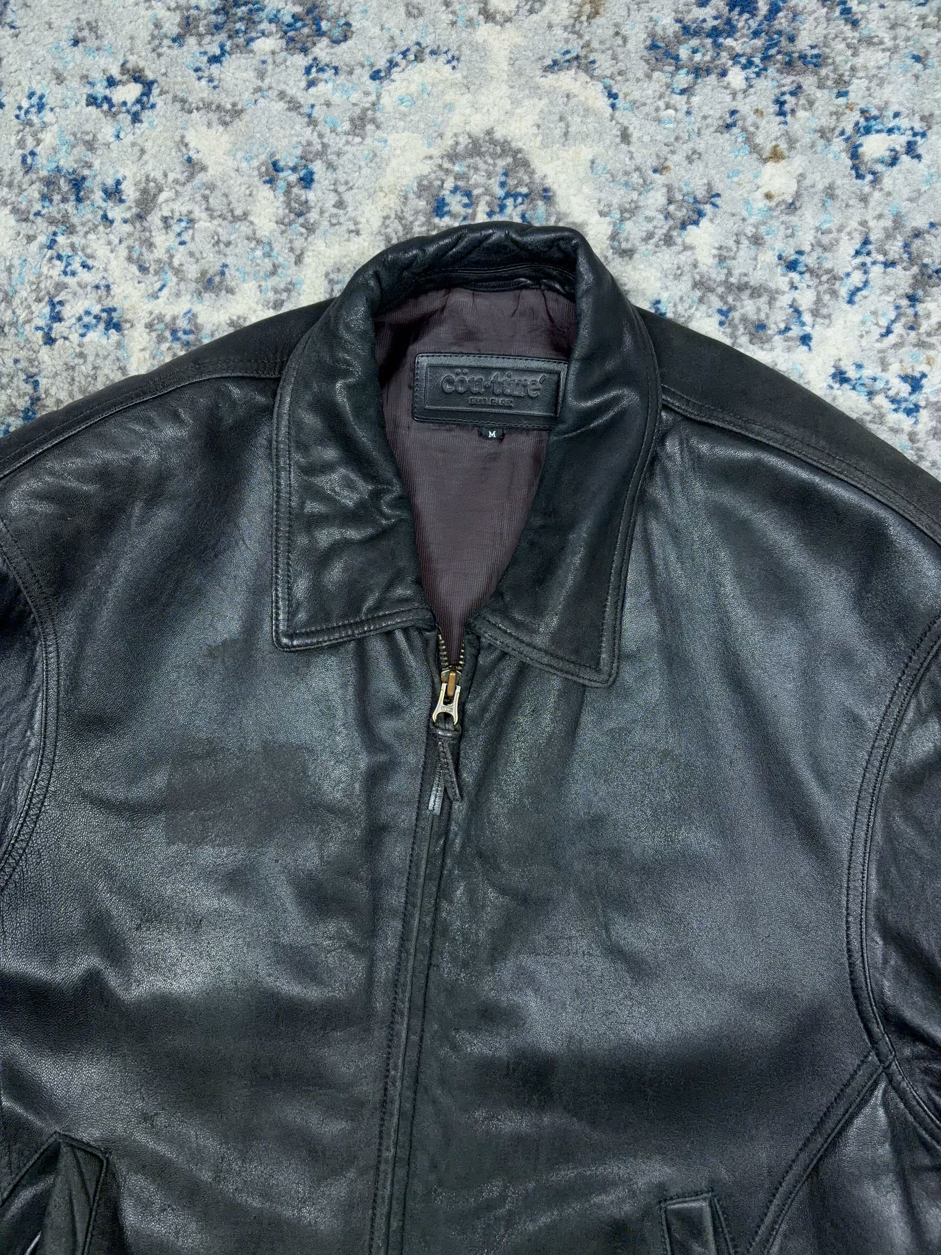 Vintage Couture By J. Park Lamb Leather Bomber Jacket Size Medium