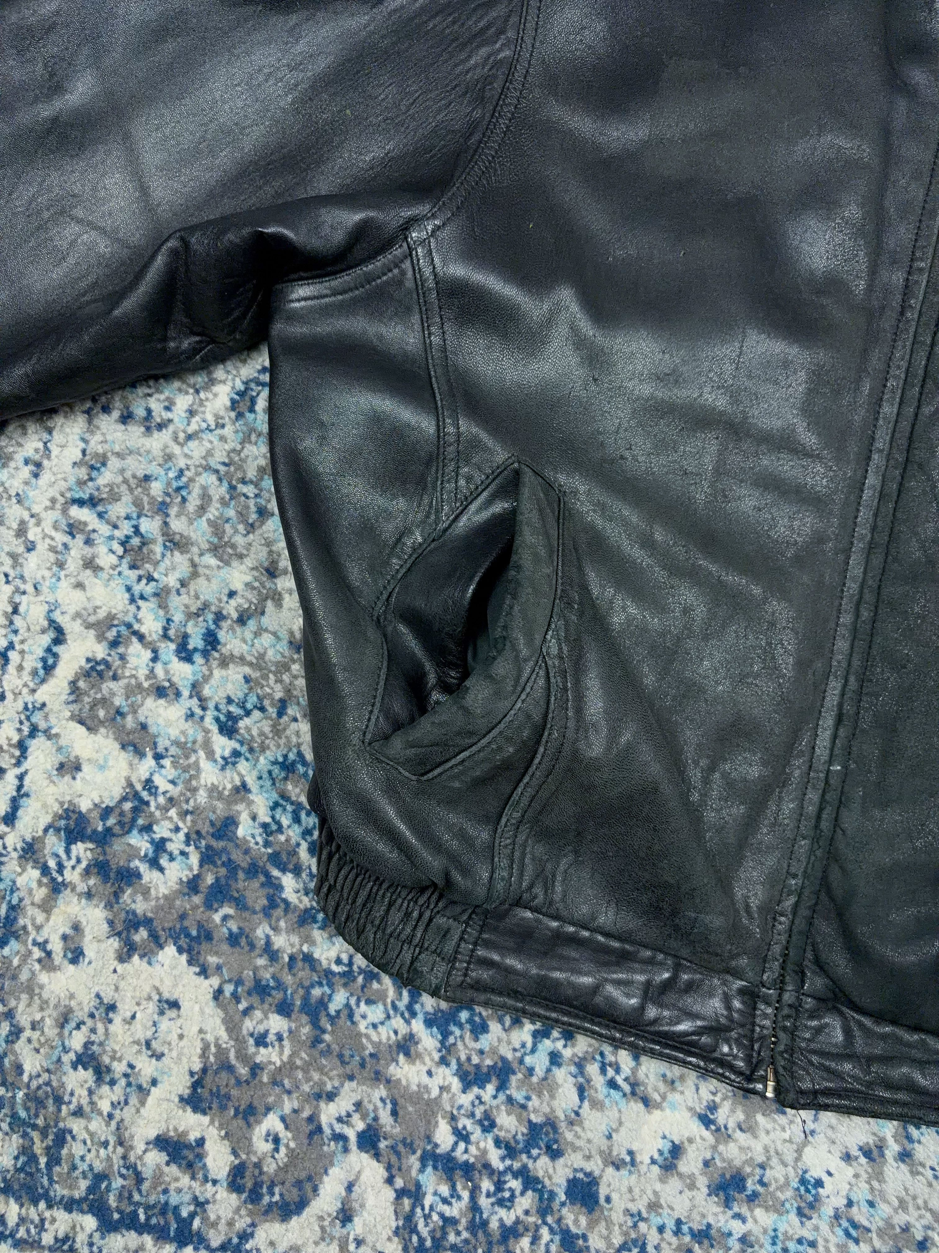 Vintage Couture By J. Park Lamb Leather Bomber Jacket Size Medium