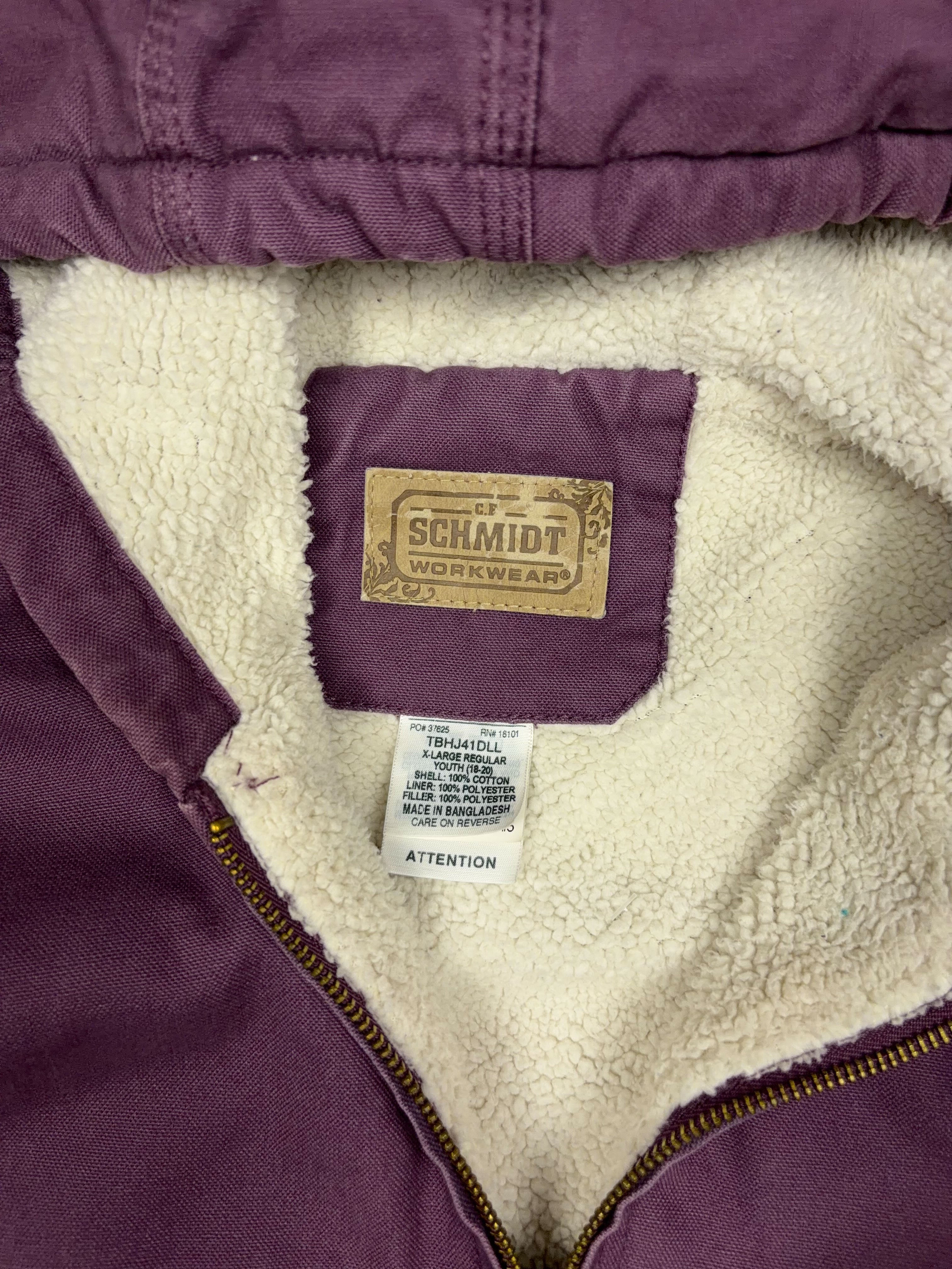 Vintage C.S. Smith Workwear Sherpa Lined Hooded Jacket Size XL YOUTH
