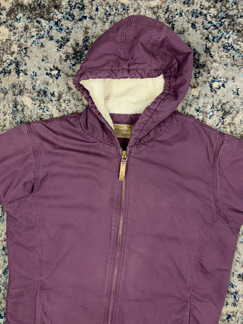 Vintage C.S. Smith Workwear Sherpa Lined Hooded Jacket Size XL YOUTH
