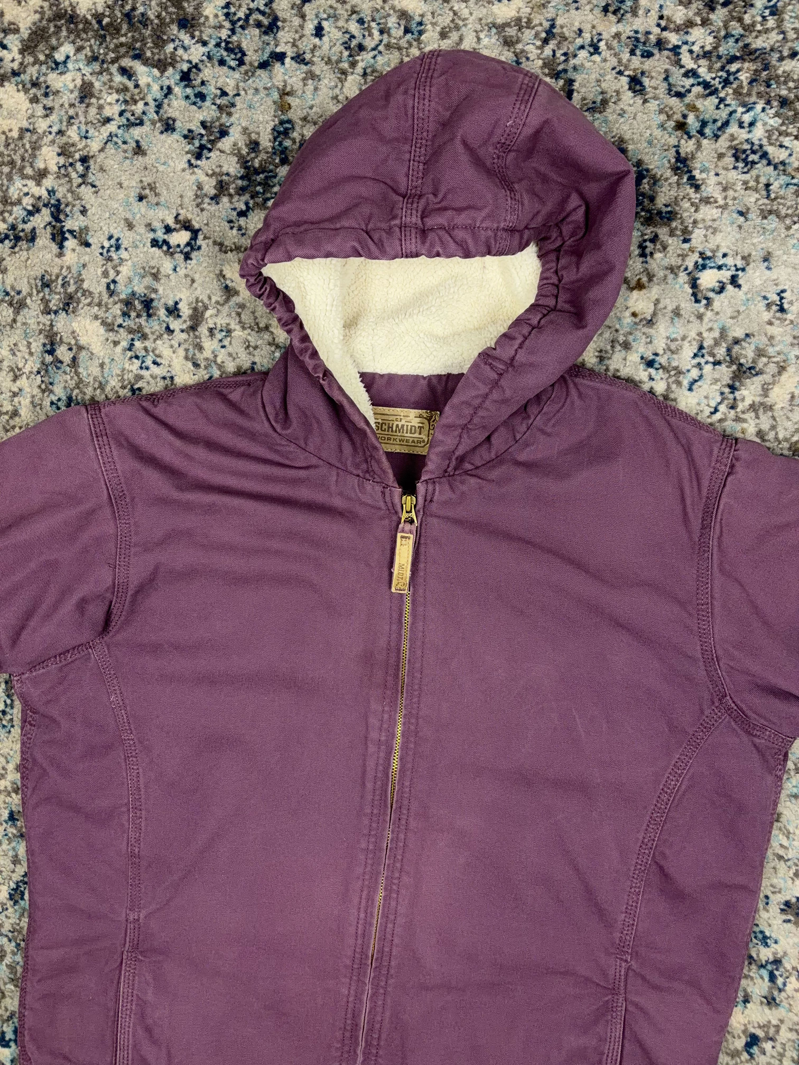 Vintage C.S. Smith Workwear Sherpa Lined Hooded Jacket Size XL YOUTH