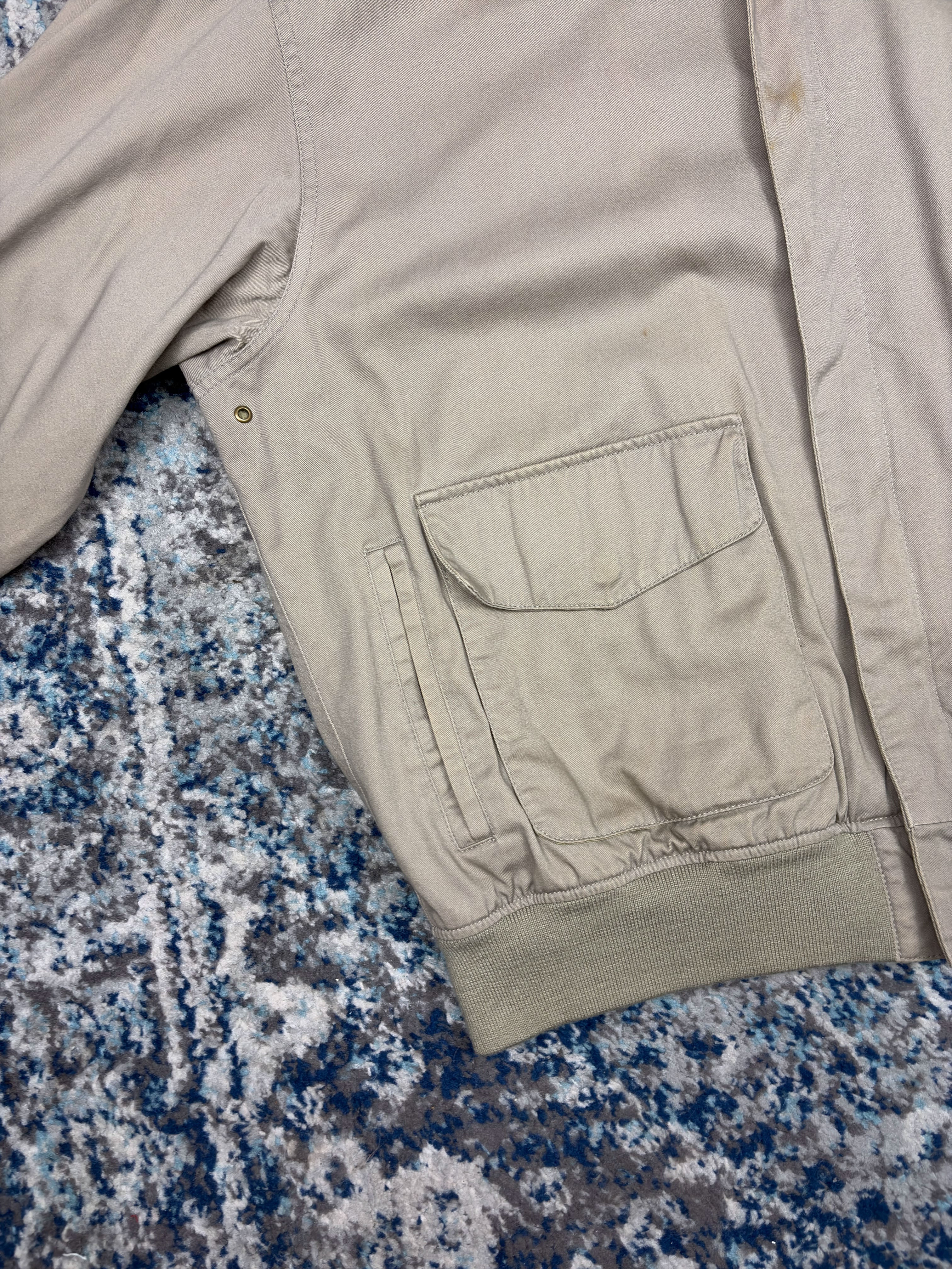 Vintage The Cockpit Canvas Flight Bomber Jacket Size Large