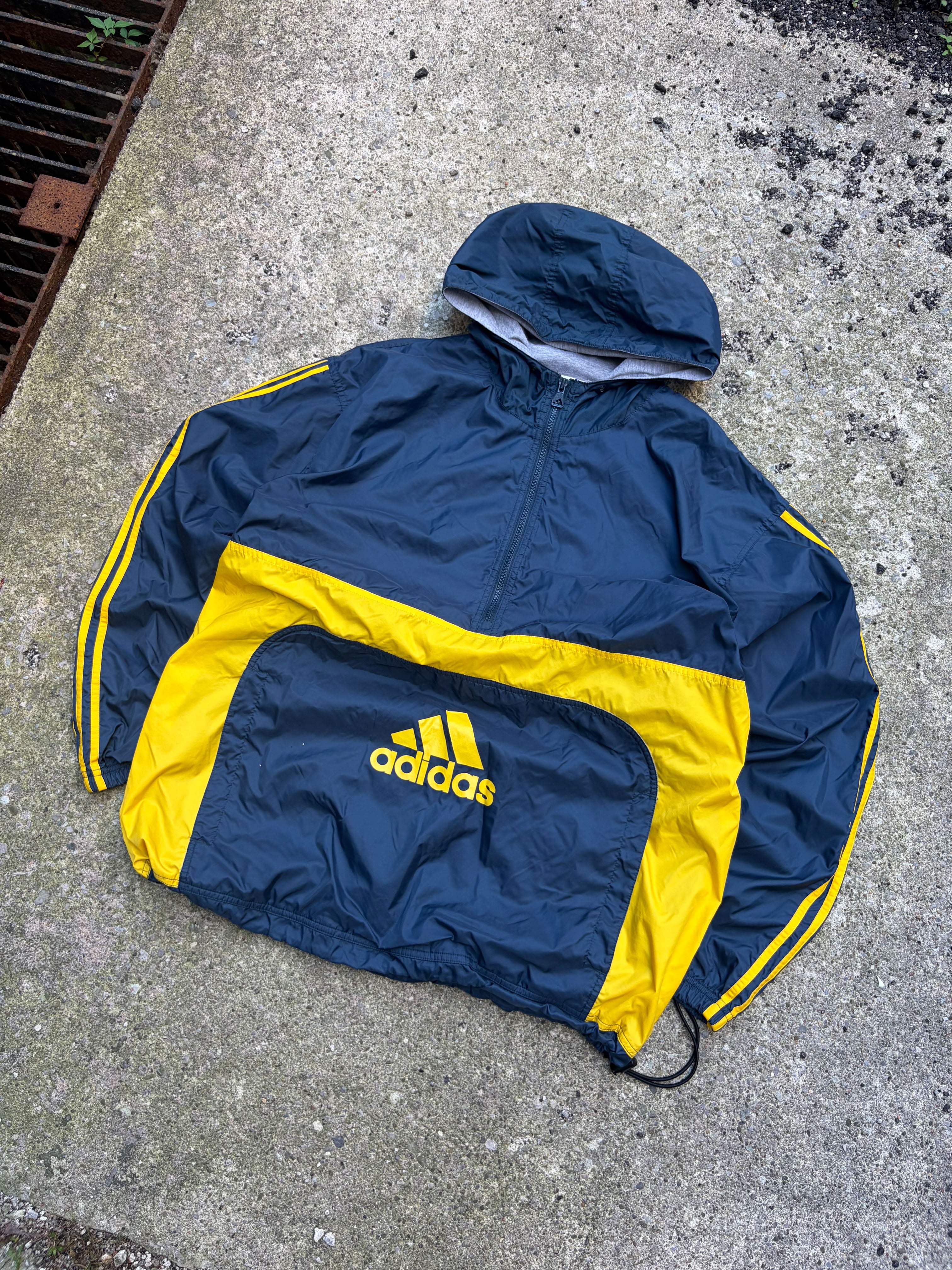 Vintage Adidas 1/2 Zip Pullover Anorak Windbreaker Jacket Size XL