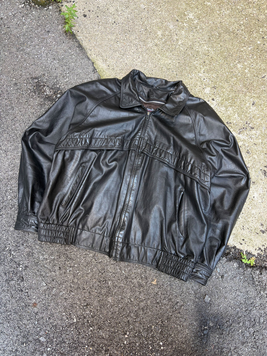Vintage Bermans Thinsulate Lined Leather Bomber Jacket Size XL