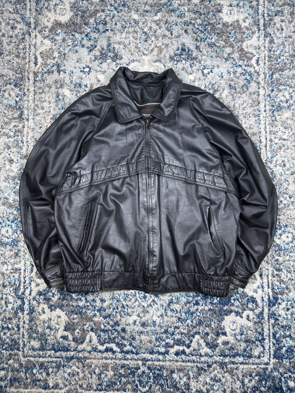 Vintage Bermans Thinsulate Lined Leather Bomber Jacket Size XL